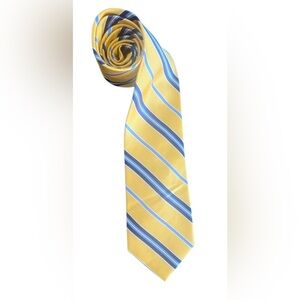 The Tie Bar Golden and Navy Striped Tie